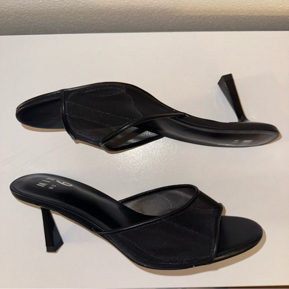 Black peep toe mesh flared heel | Mix No. 6 Rislea Sandal | Size 9 | NEW - Picture 1 of 6